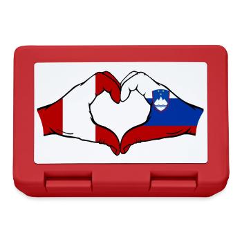Peru Slowenien Flagge Hände Herzform - Brotdose - Rot - Vorne