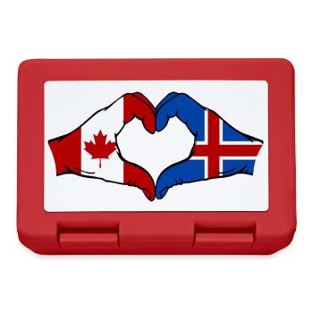Kanada Island Flagge Hände Herzform - Brotdose - Rot - Vorne