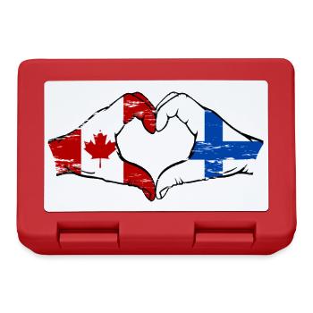 Canada Finlande drapeau mains coeur utilisé - Boîte à goûter - rouge - Devant