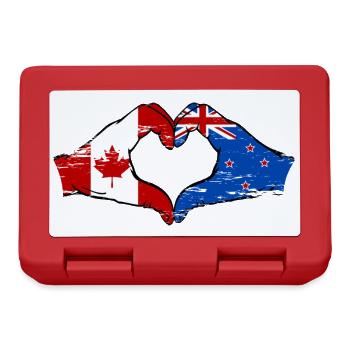Mains du drapeau du Canada de la Nouvelle-Zélande en forme de coeur utilisé - Boîte à goûter - rouge - Devant