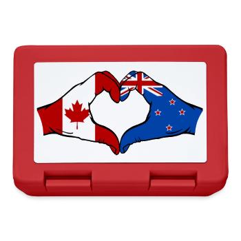 Drapeau du Canada Nouvelle-Zélande Mains Forme de Coeur - Boîte à goûter - rouge - Devant