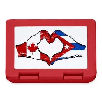 Canada Cuba drapeau mains forme coeur utilisé - Boîte à goûter - rouge - Devant