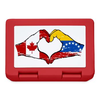 Canada Venezuela flag hands heart shape used - Lunchbox - red - Front