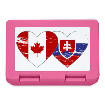 Kanada Slowakei Flagge Herz used - Brotdose - Pink - Vorne