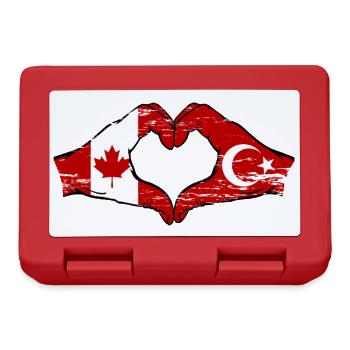 Canada Turkey Flag Hands Heart Shape Used - Lunchbox - red - Front
