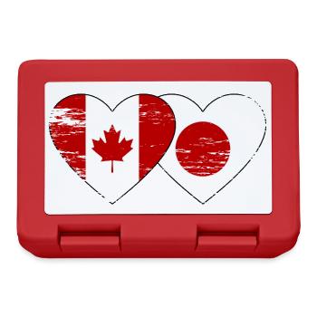 Canada Japon Drapeau Coeur Utilisé - Boîte à goûter - rouge - Devant