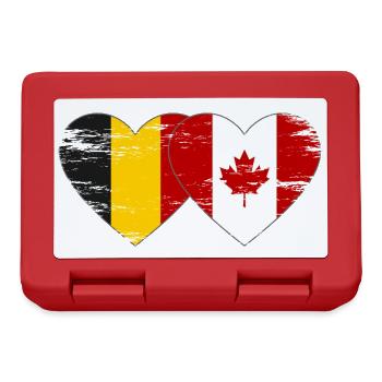 Belgique Canada Drapeau Coeur utilisé - Boîte à goûter - rouge - Devant