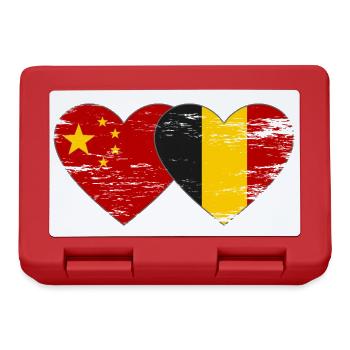 Drapeau de la Chine Belgique coeur utilisé - Boîte à goûter - rouge - Devant