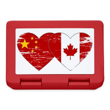 China Canada Flag Heart Used - Lunchbox - red - Front