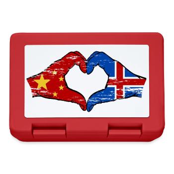 Aiguilles drapeau de l’île de Chine en forme de coeur utilisé - Boîte à goûter - rouge - Devant
