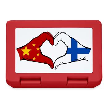 China Finland Flag Hands Heart Shape - Lunchbox - red - Front