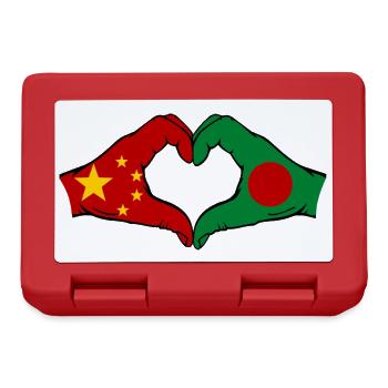 China Bangladesh Flag Hands Heart Shape - Lunchbox - red - Front