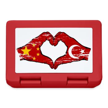 China Turkey Flag Hands Heart Shape Used - Lunchbox - red - Front