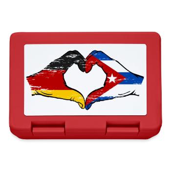 Allemagne Cuba Drapeau Mains Coeur Forme Utilisé - Boîte à goûter - rouge - Devant