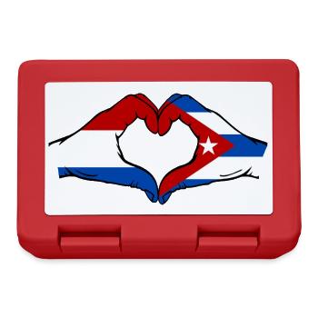 Holland Cuba Flag Hands Heart Shape - Lunchbox - red - Front