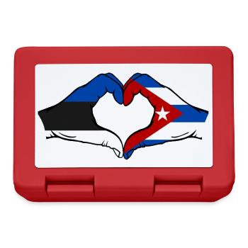 Estland Kuba Flagge Hände Herzform - Brotdose - Rot - Vorne