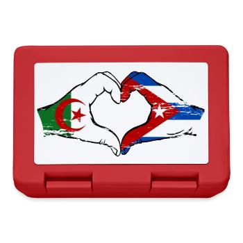 Algérie Cuba Drapeau Mains Coeur Forme Utilisé - Boîte à goûter - rouge - Devant