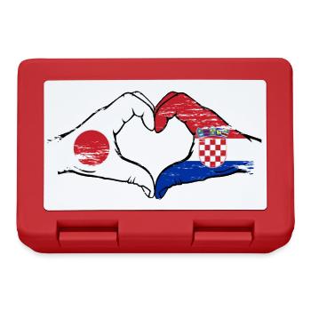 Japan Croatia Flag Hands Heart Shape Used - Lunchbox - red - Front