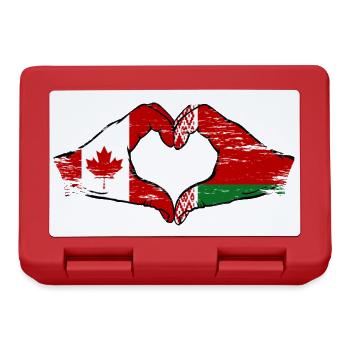 Canada Biélorussie drapeau mains forme de coeur utilisé - Boîte à goûter - rouge - Devant