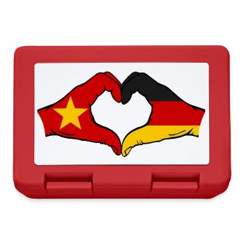 Vietnam Allemagne Drapeau Mains Coeur Forme - Boîte à goûter - rouge - Devant