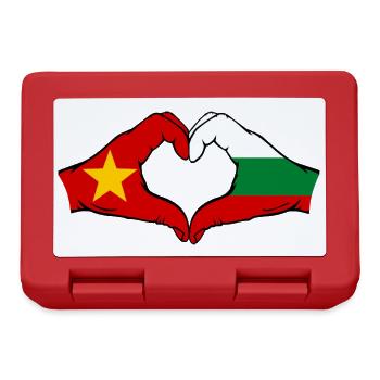 Vietnam Bulgarie Drapeau Mains Coeur Forme - Boîte à goûter - rouge - Devant