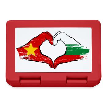 Vietnam Bulgarie Drapeau Mains Coeur Forme Utilisé - Boîte à goûter - rouge - Devant