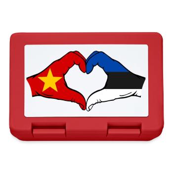 Vietnam Estland Flagge Hände Herzform - Brotdose - Rot - Vorne