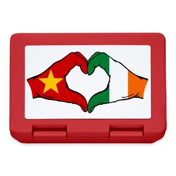 Vietnam Irlande Drapeau Mains Coeur Forme - Boîte à goûter - rouge - Devant