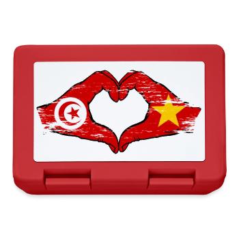 Tunisia Vietnam flag hands heart shape used - Lunchbox - red - Front