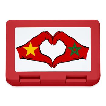 Vietnam Maroc Drapeau Mains Coeur Forme - Boîte à goûter - rouge - Devant