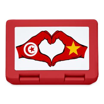 Tunisia Vietnam Flag Hands Heart Shape - Lunchbox - red - Front