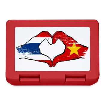 Thailand Vietnam Flagge Hände Herzform used - Brotdose - Rot - Vorne