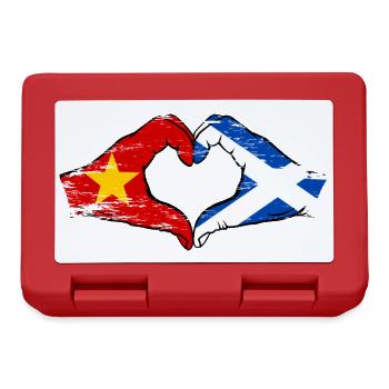 Vietnam Scotland flag hands heart shape used - Lunchbox - red - Front