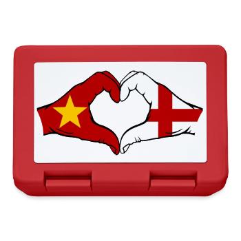 Vietnam England Flagge Hände Herzform - Brotdose - Rot - Vorne