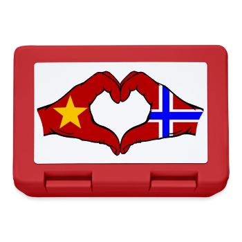 Vietnam Norvège Drapeau Mains Coeur Forme - Boîte à goûter - rouge - Devant