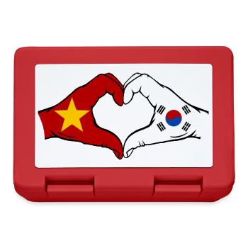 Vietnam Corée du Sud Drapeau Mains Coeur Forme - Boîte à goûter - rouge - Devant