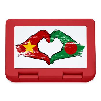 Vietnam Bangladesch Flagge Hände Herzform used - Brotdose - Rot - Vorne