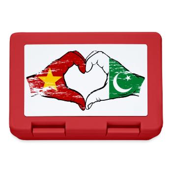 Vietnam Pakistan Flagge Hände Herzform used - Brotdose - Rot - Vorne