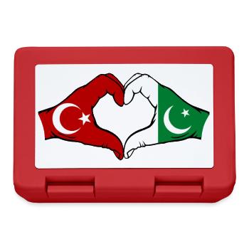 Turkey Pakistan Flag Hands Heart Shape - Lunchbox - red - Front