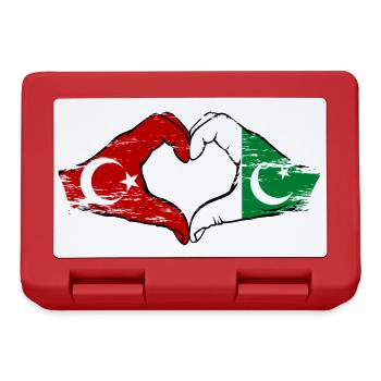 Turkey Pakistan flag hands heart shape used - Lunchbox - red - Front