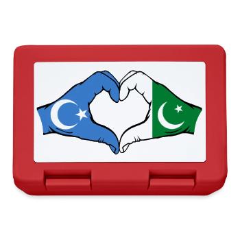 Ouïghours Pakistan drapeau mains forme coeur - Boîte à goûter - rouge - Devant