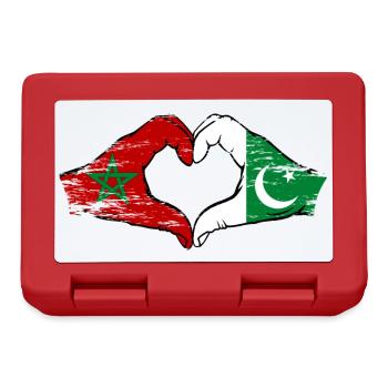 Drapeau du Maroc Pakistan mains en forme de coeur utilisé - Boîte à goûter - rouge - Devant