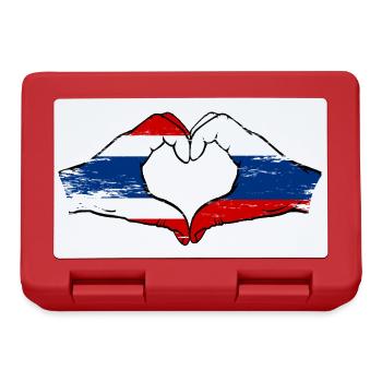 Thaïlande Russie Drapeau Mains Coeur Forme Utilisé - Boîte à goûter - rouge - Devant