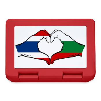 Thaïlande, Bulgarie, Drapeau, Aiguilles, Coeur - Boîte à goûter - rouge - Devant