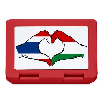 Thailand Hungary Flag Hands Heart Shape - Lunchbox - red - Front