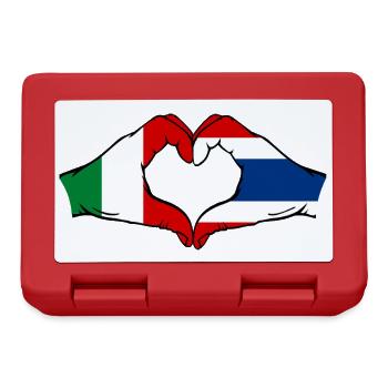 Italy Thailand Flag Hands Heart Shape - Lunchbox - red - Front