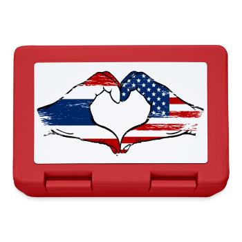 Thaïlande USA Drapeau Mains Coeur Utilisé - Boîte à goûter - rouge - Devant