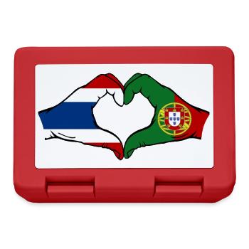 Thaïlande, Portugal, Drapeau, Mains, Coeur - Boîte à goûter - rouge - Devant