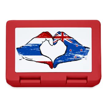 Thaïlande Nouvelle-Zélande drapeau mains forme coeur utilisé - Boîte à goûter - rouge - Devant