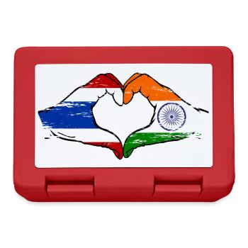 Thaïlande Inde Drapeau Mains Coeur Forme Utilisé - Boîte à goûter - rouge - Devant